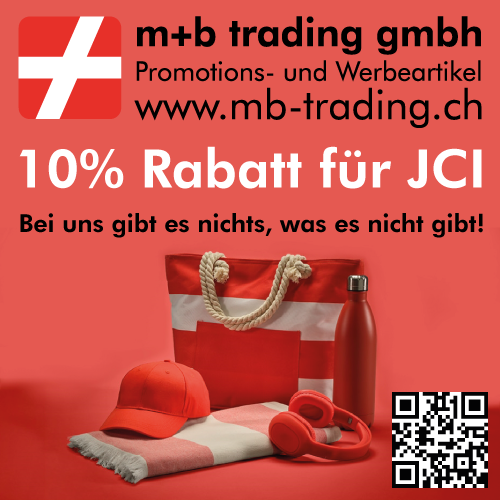 10% Rabatt auf Werbeartikel mit Deinem Firmenlogo für JCI Mitglieder!